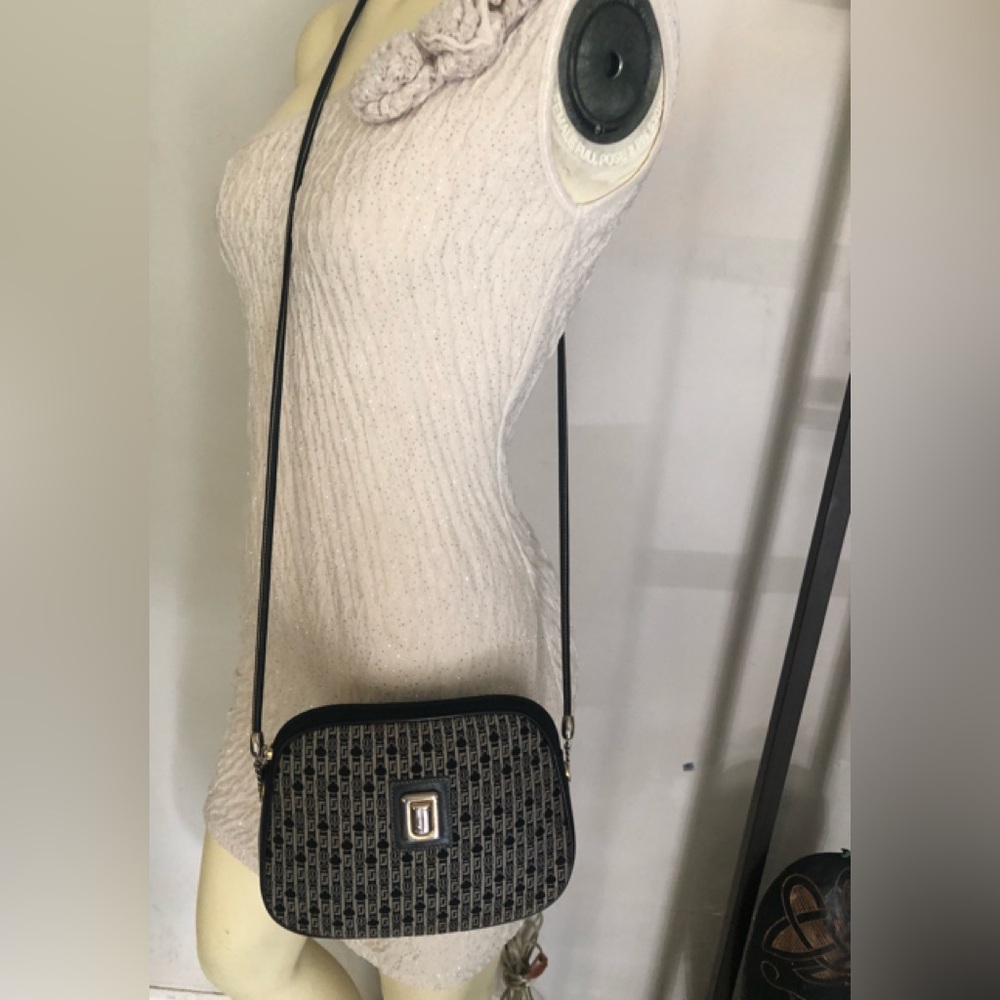 Vintage Judith Leiber Monogram Black Crossbody Bag